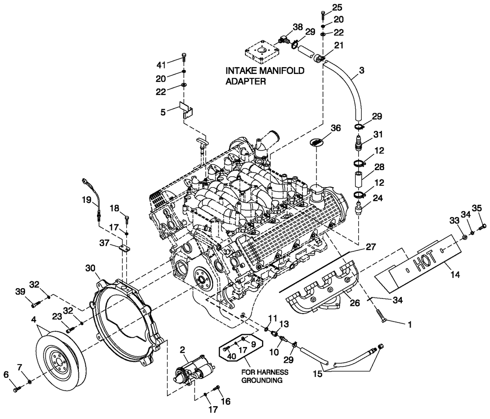 Ev Engine Common Parts Rh 4.6l G3 Rwd Diagram and Parts List for QT08046AVAN (4474879 - 4789408)(2007) Generac Generator