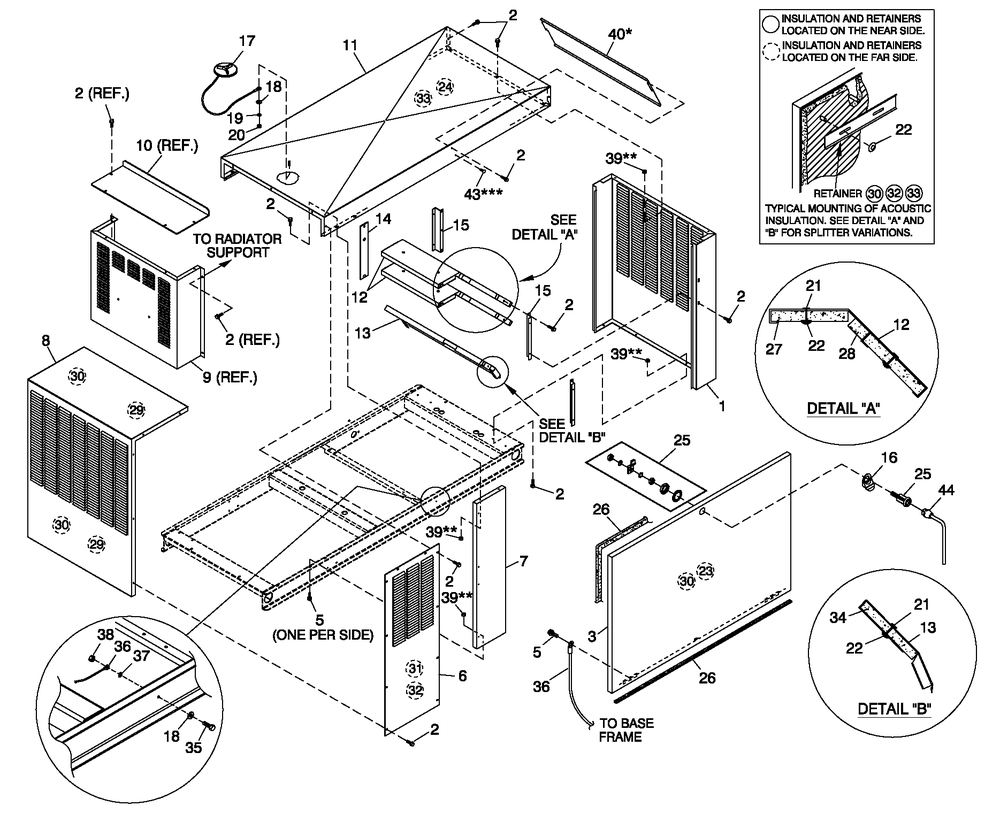 Enclosure C2 Diagram and Parts List for 0052190 (4340373 - 4340512)(2006) Generac Generator