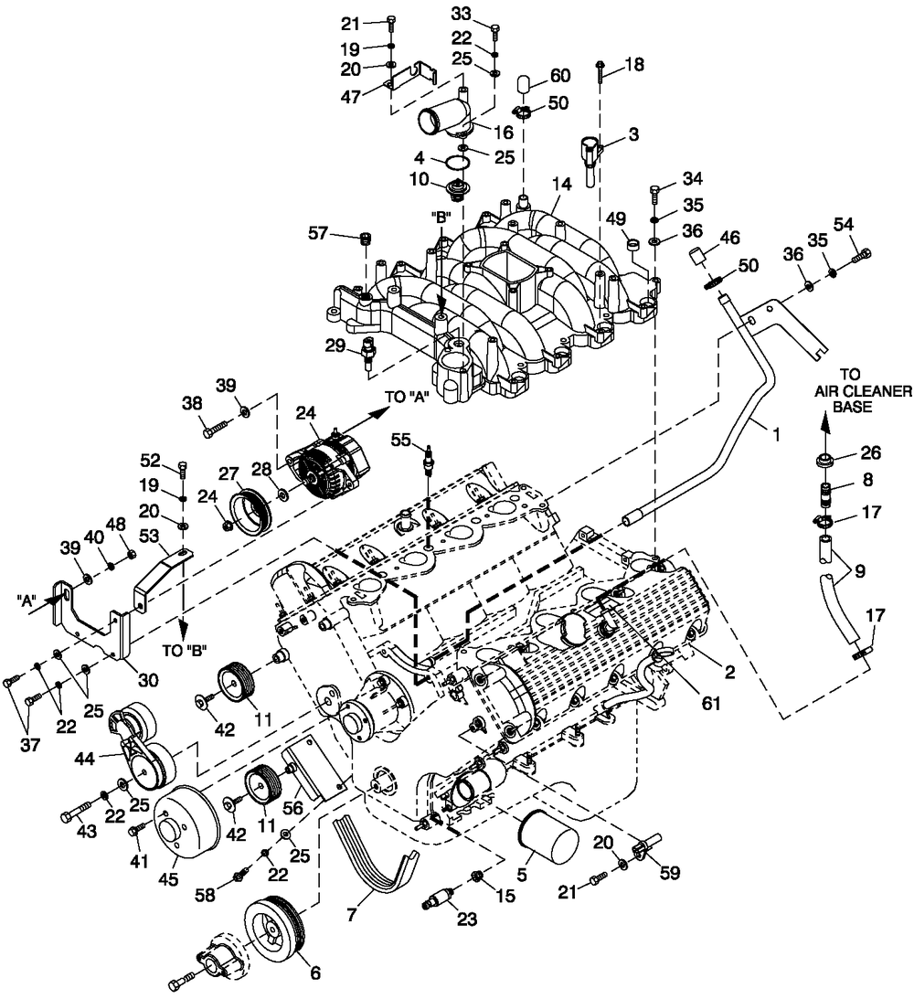 Ev Engine Common Parts Lh 4.6l G3 Diagram and Parts List for CT08046ANSN (3507V24654)(2007) Generac Generator