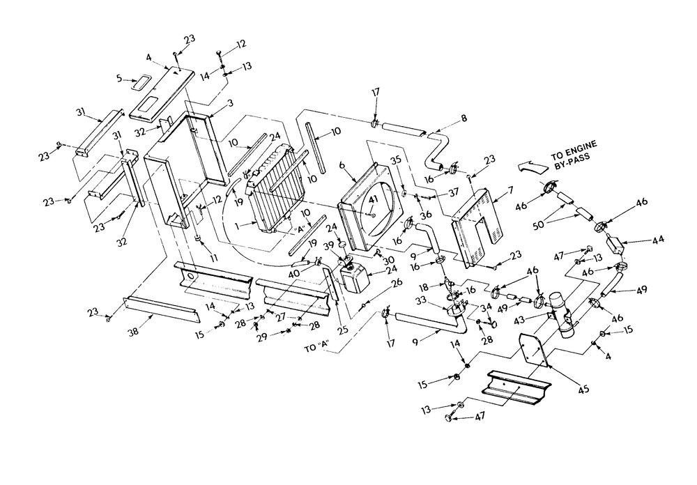 Radiator (Part 2) Diagram and Parts List for 9105-5  Generac Generator
