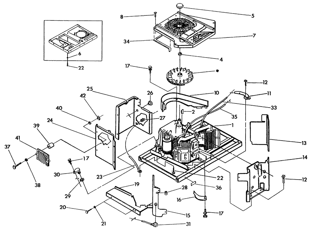 Sheet Metal Diagram and Parts List for 9843-2  Generac Generator