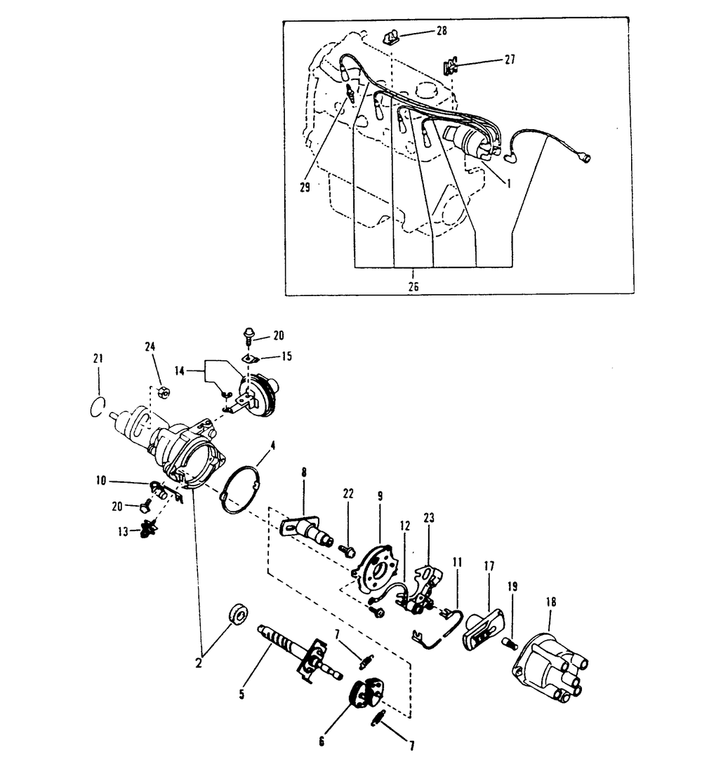 Distributor Diagram and Parts List for 9382-0  Generac Generator