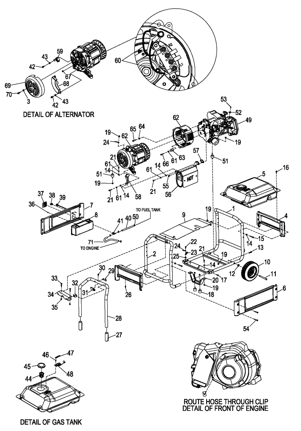 Ev 7kw Xg Model 005797-0 Diagram and Parts List for 0057970 (5499534 - 6130567)(2010) Generac Generator