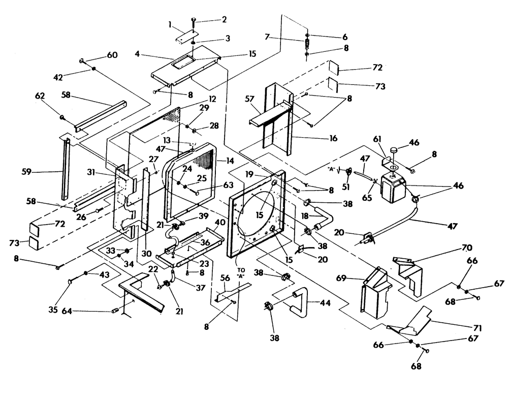 Radiator Diagram and Parts List for 9604-1  Generac Generator