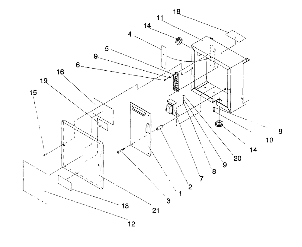 Control Module Assembly Diagram and Parts List for 0990-0  Generac Generator