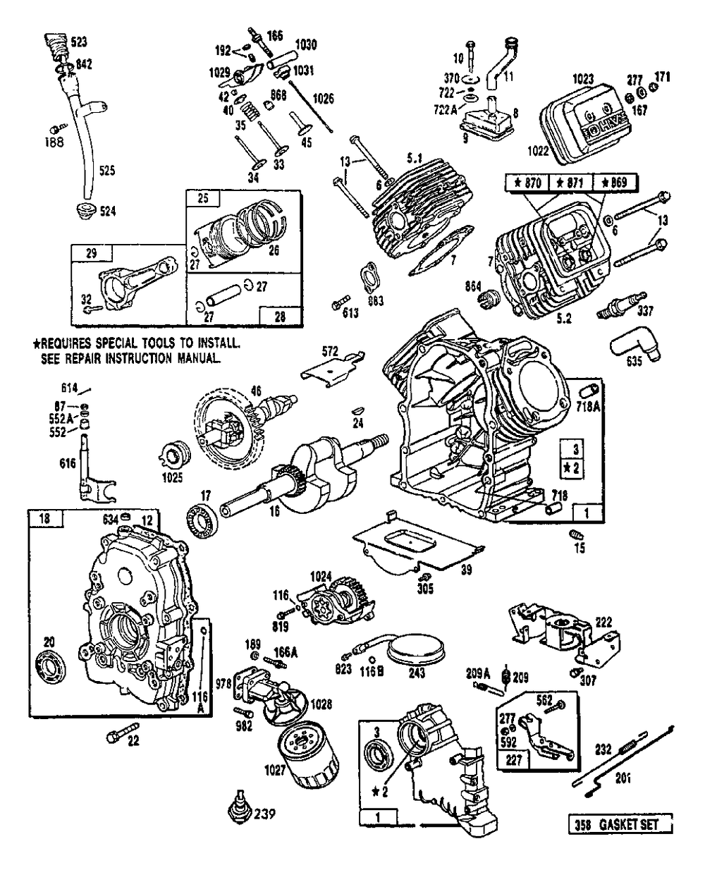 Replacement Parts For Engine Diagram and Parts List for 4W113A (9163-0)(9163-0) Generac Generator