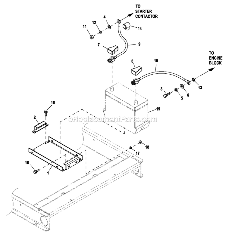 Ev Batt Acsry 5.4l G3 W/O Batt Diagram and Parts List for HT04554JNAX (8723681)(2014) Generac Generator
