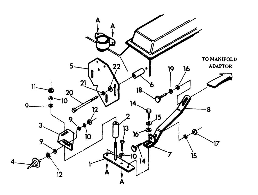 Dashpot And Governor Mounting Plate Diagram and Parts List for 9300-4  Generac Generator
