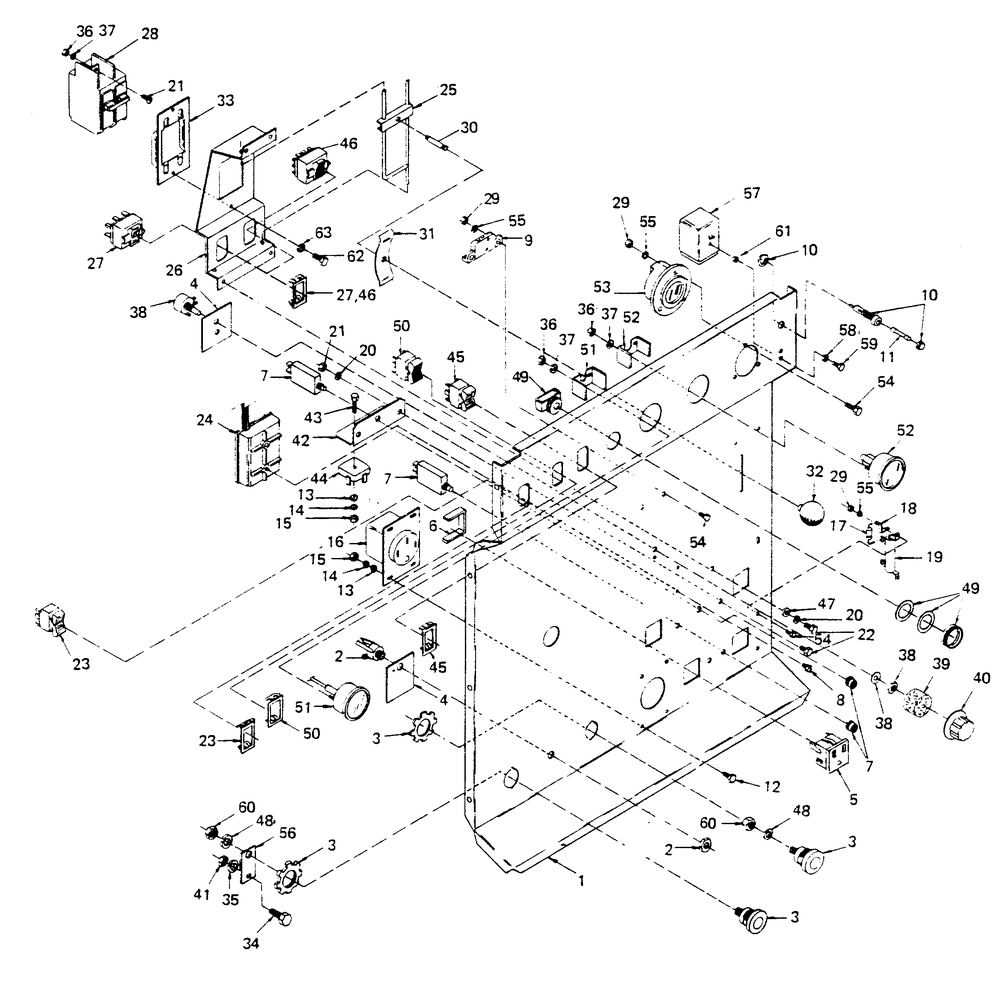 Control Panel Diagram and Parts List for 6973-1  Generac Welder