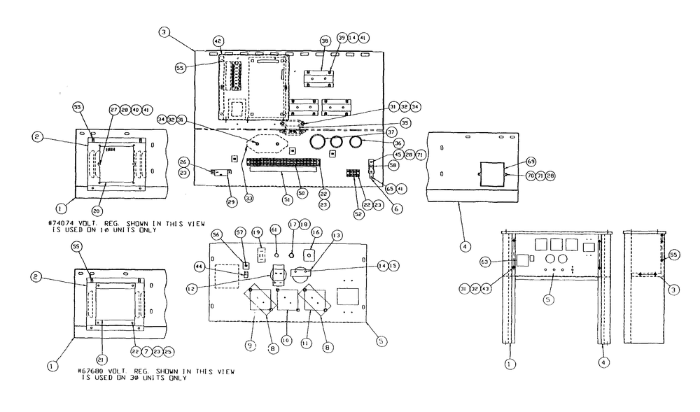Control Panel Diagram and Parts List for 0990-0  Generac Generator