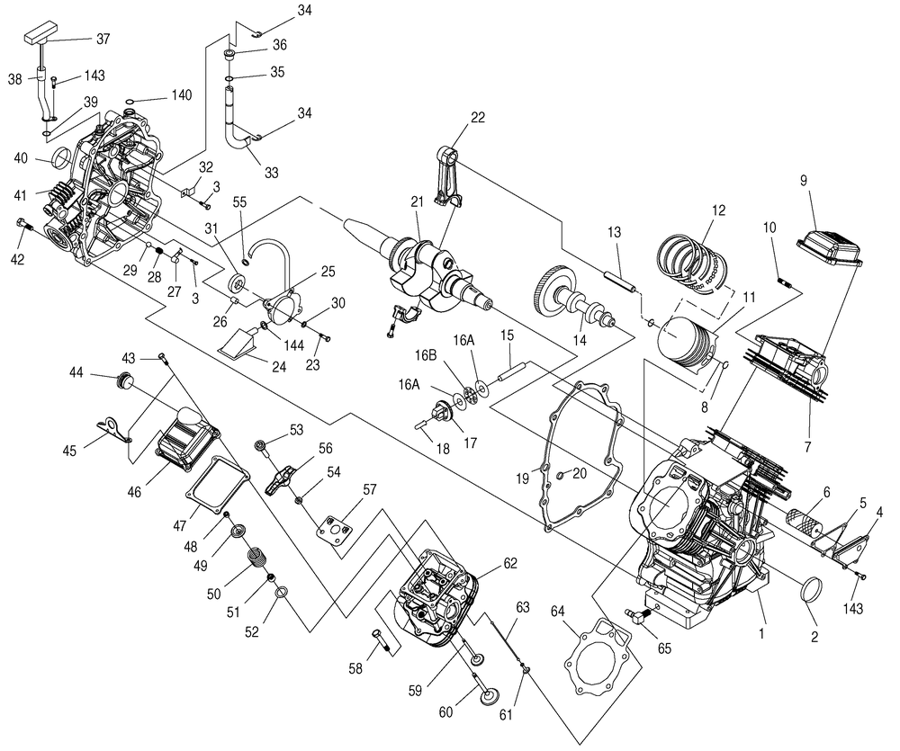 Engine 1 Diagram and Parts List for 0046922 (3923067 - 4342228)(2006) Generac Generator