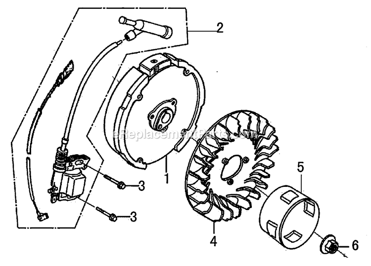 Flywheel Diagram and Parts List for 006024R2 (8199720)(2015) Generac Generator