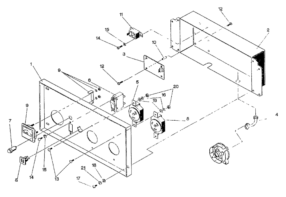 Control Panel Diagram and Parts List for GN4500 (0487-0)(0487-0) Generac Generator
