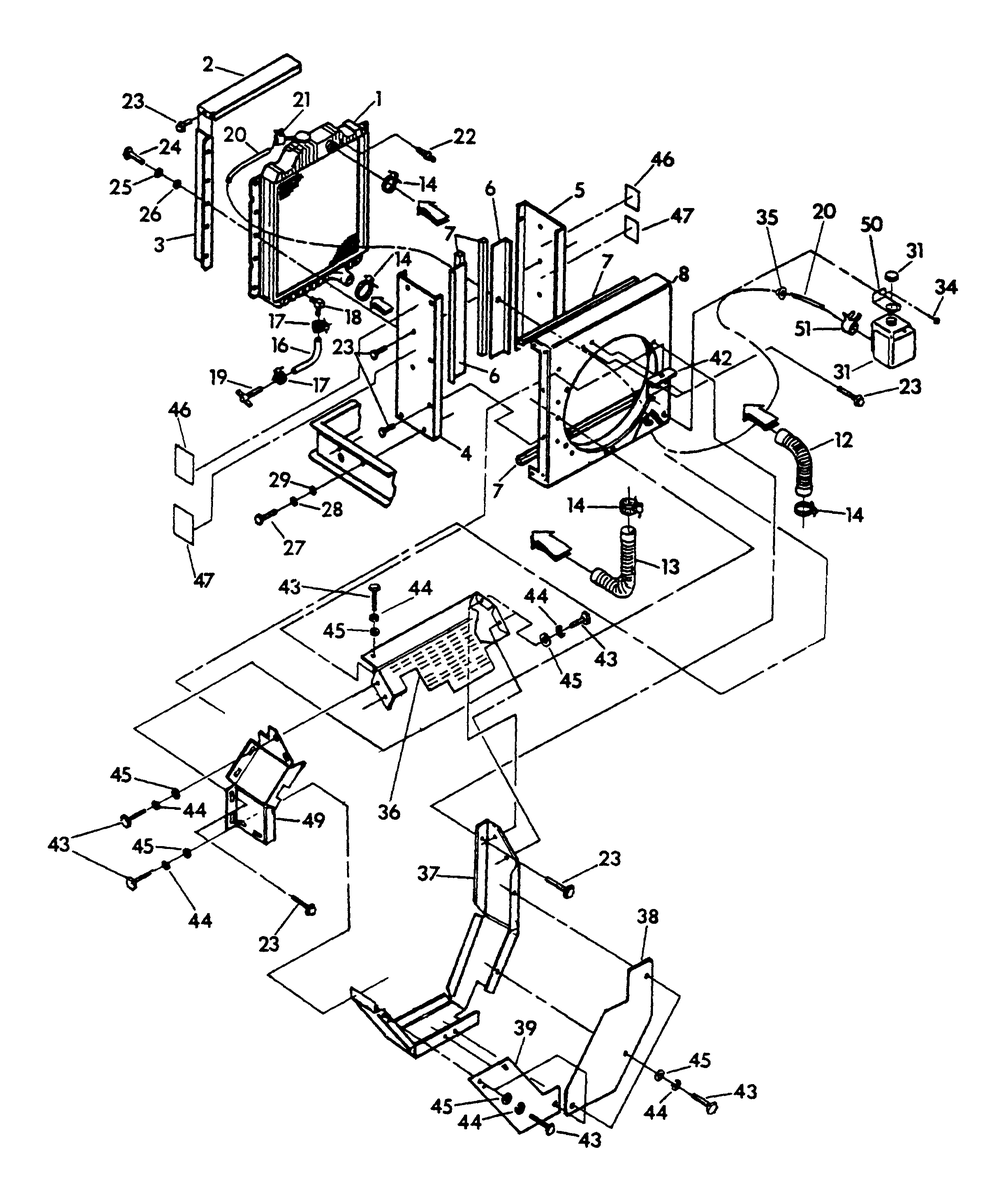 Radiator Diagram and Parts List for 9657-0  Generac Generator