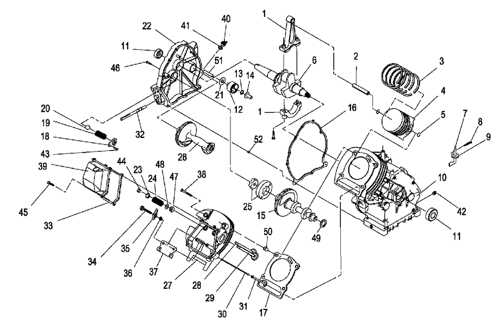 Long Block Repair Parts (0g8805) Diagram and Parts List for GP8000 (5142282 - 5269750)(2009) Generac Generator