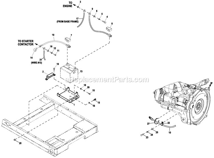 Ev Battery Acsry C2 Diagram and Parts List for RG03824KNAX (9610470)(2015) Generac Generator