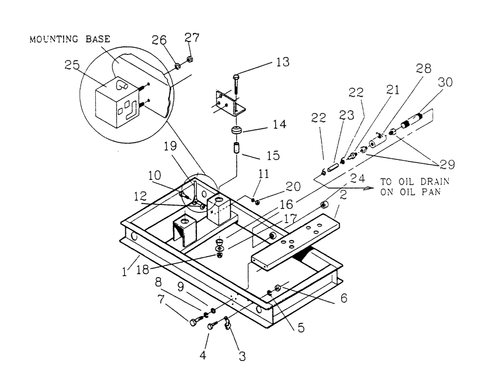 Mounting Base Diagram and Parts List for 9604-2  Generac Generator