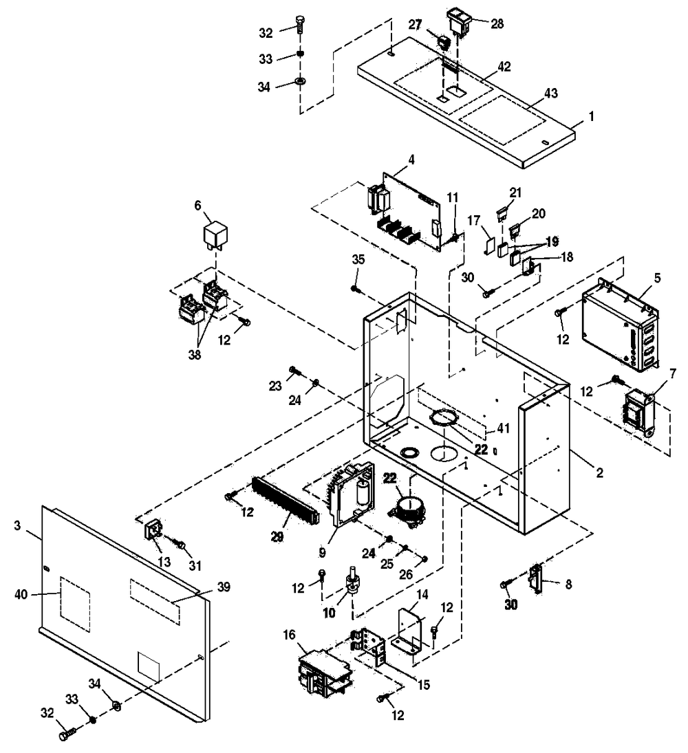 Control Panel Diagram and Parts List for 0050280 (3960659)(2004) Generac Generator