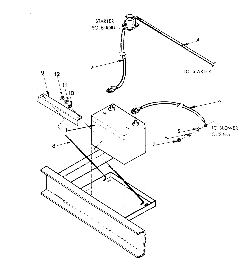 Battery Diagram and Parts List for 9105-5  Generac Generator
