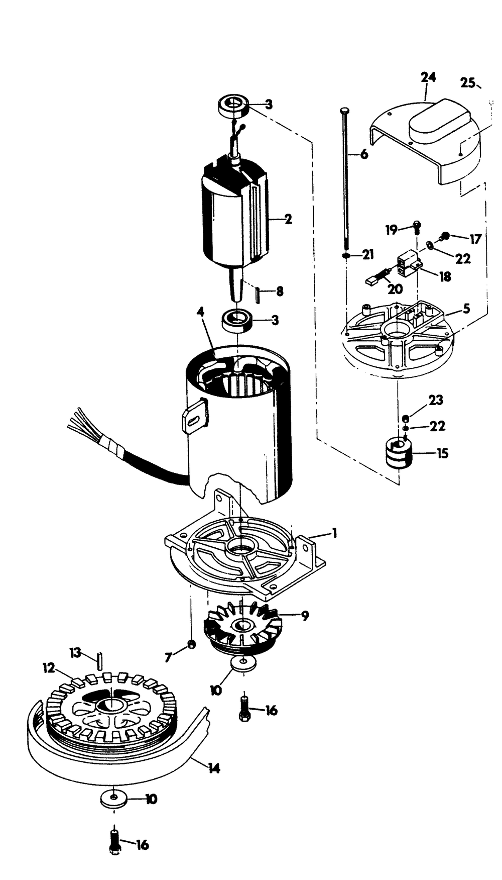 Alternator Diagram and Parts List for 6273-3  Generac Generator