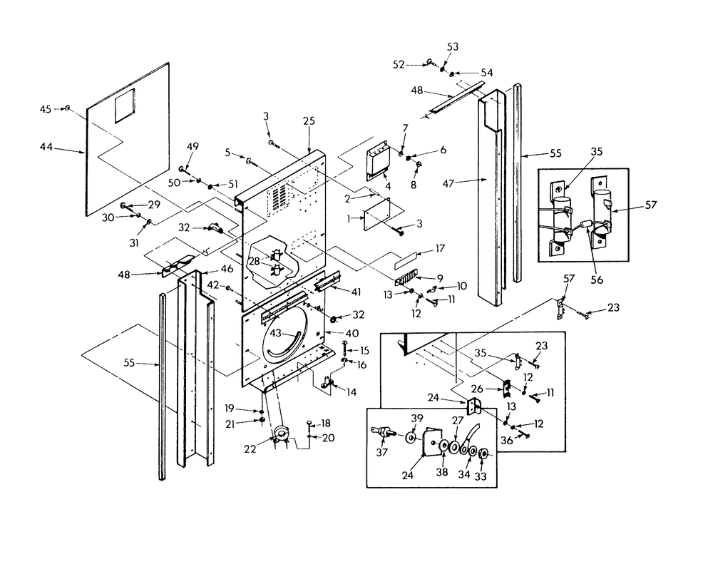Control Panel (Back) Diagram and Parts List for 9574-0  Generac Generator