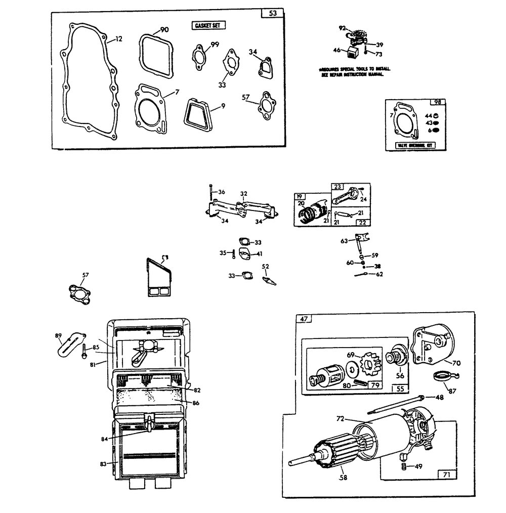 Gn-480 Engine Diagram and Parts List for 9428-4  Generac Generator