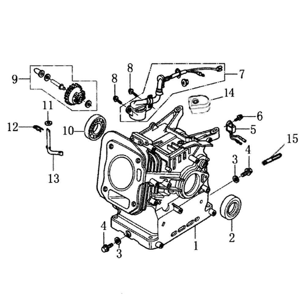 Crankcase Diagram and Parts List for 006023-0  Generac Pressure Washer