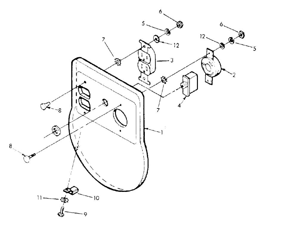 Receptacle Panel (10/95) Diagram and Parts List for HD3000 (9092-1)(9092-1) Generac Generator