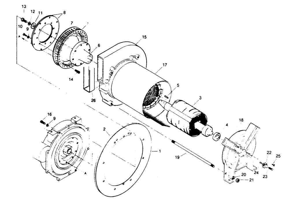 Alternator Diagram and Parts List for 1010-B  Generac Welder
