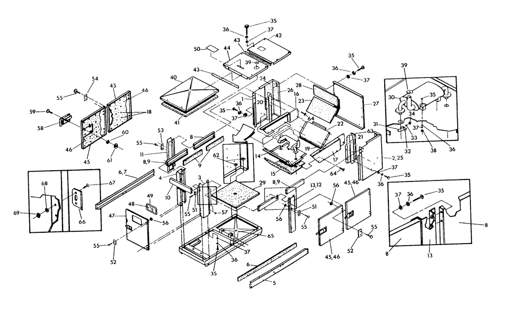 Compartment Diagram and Parts List for 9134-2  Generac Generator