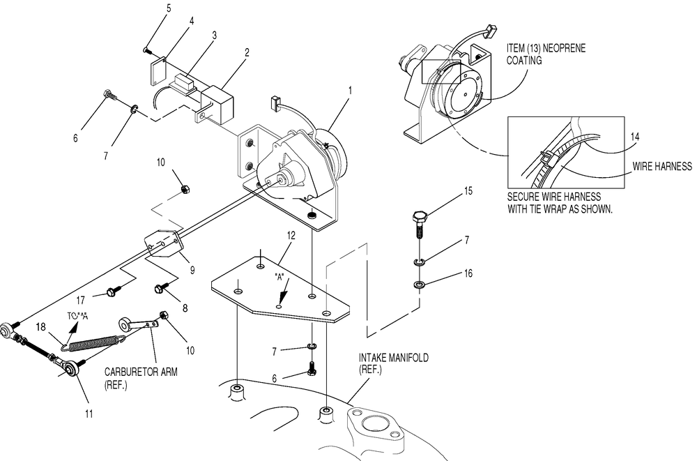 Ev Governor Assembly Diagram and Parts List for 0049132 (3797302 - 3797704)(2003) Generac Generator