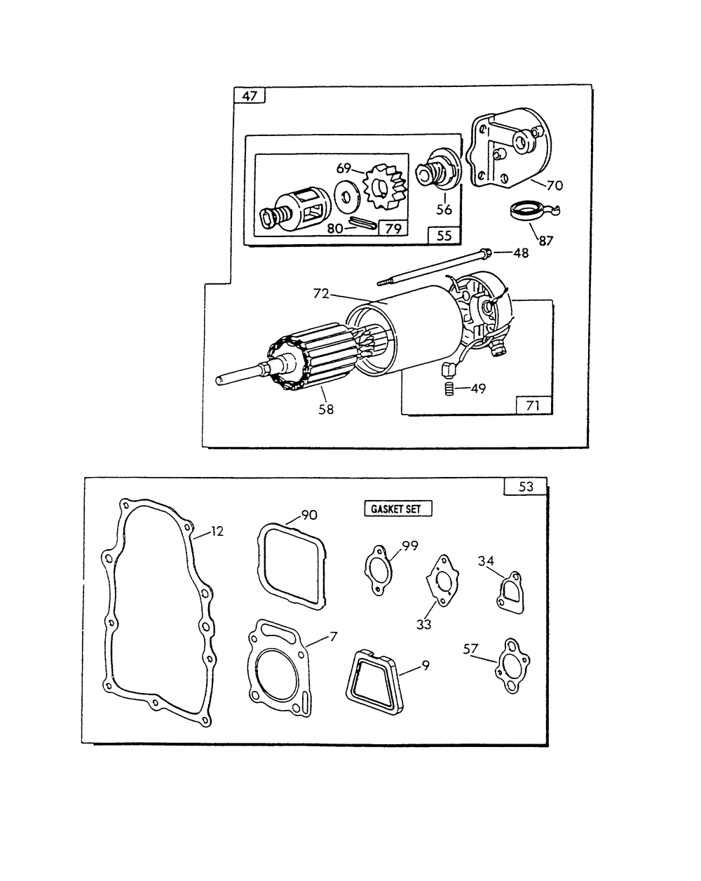 Engine Assembly (Part 3) Diagram and Parts List for 9008-9  Generac Generator