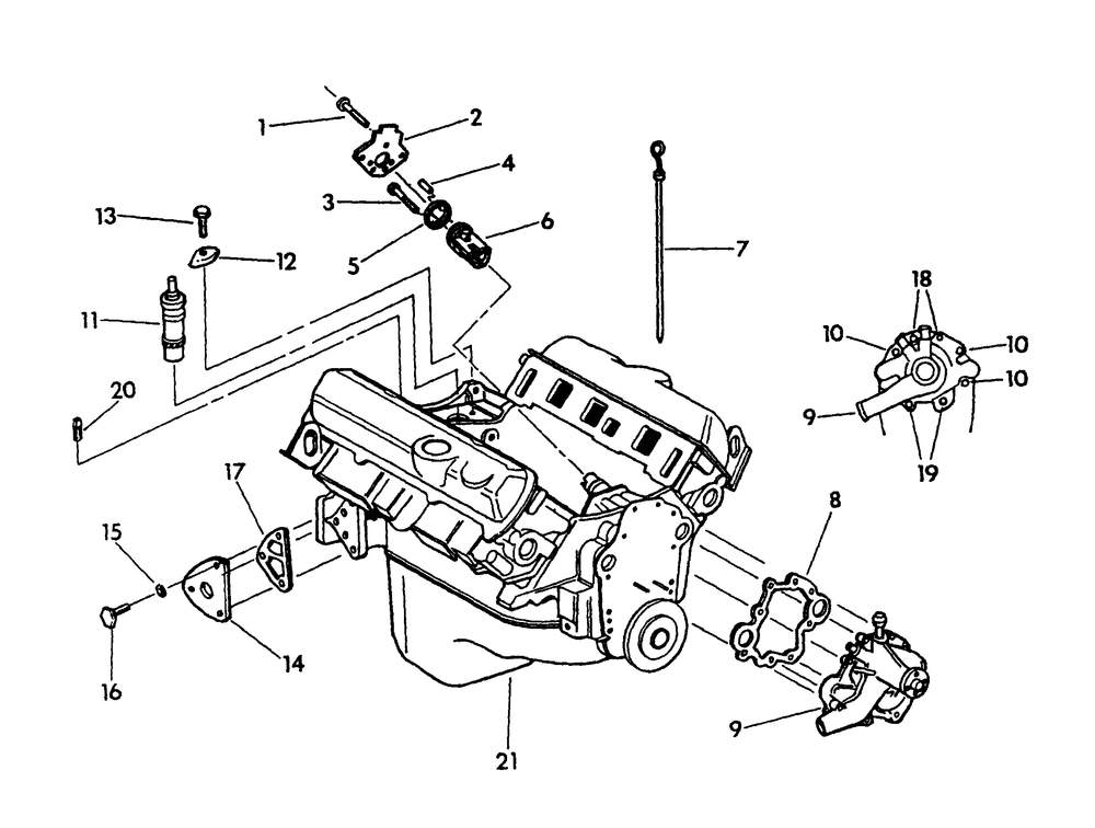 4.3 Liter Engine (External) Diagram and Parts List for 9467-1  Generac Generator