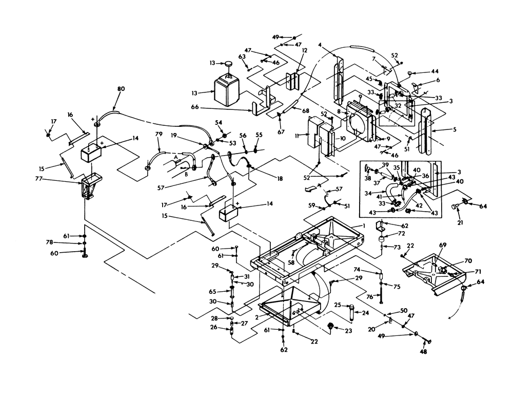 Mounting Base Diagram and Parts List for 9573-1  Generac Generator