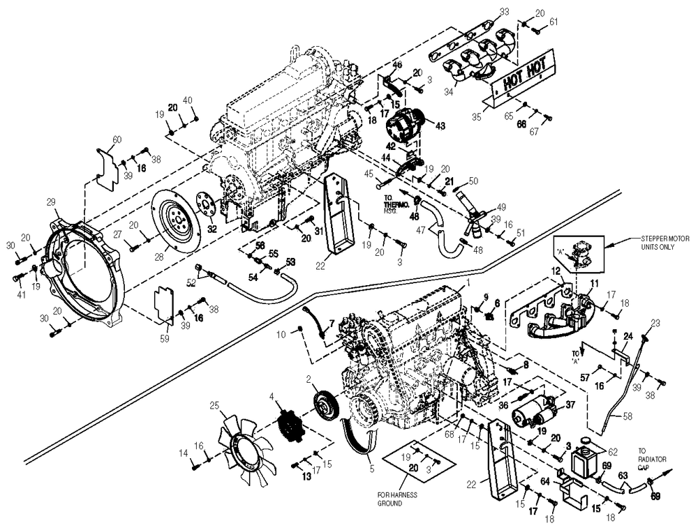 Engine Diagram and Parts List for 0050540 (3971328)(2004) Generac Generator