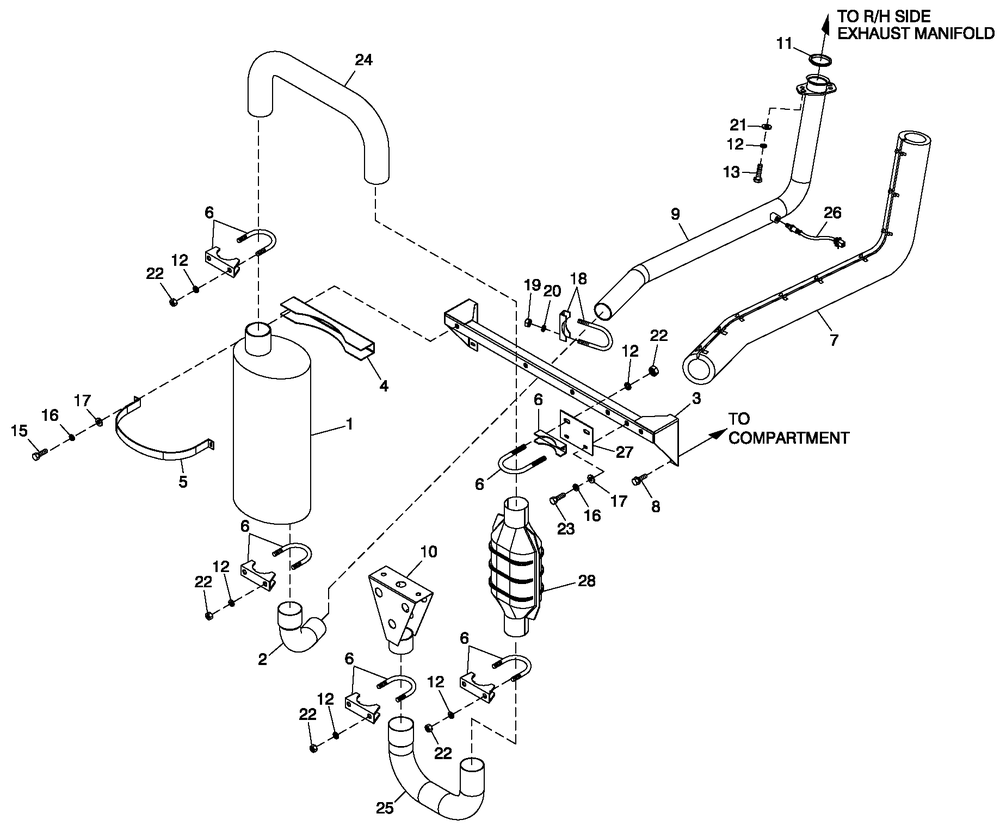 Muffler Exhaust 2.4l G2 Emissions Diagram and Parts List for ET04524ANSC (6091686 - 6940396)(2012) Generac Generator