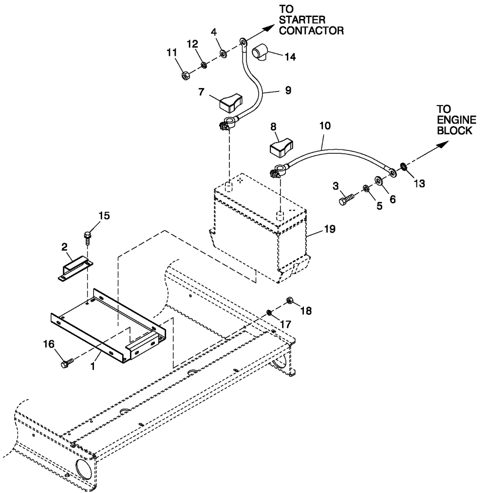 Battery Accessories Diagram and Parts List for 0055990 (5111202 - 5223746)(2008) Generac Generator