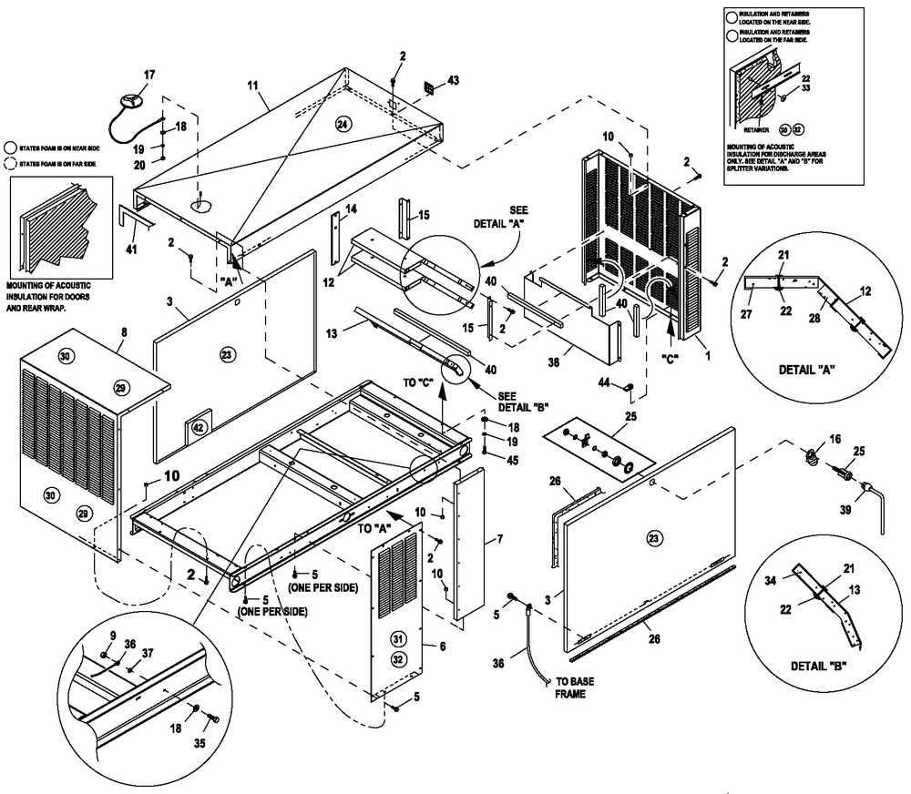 Ev Enclosure C2 2.4l G2 Turbo Diagram and Parts List for 0055992 (7000001)(2012) Generac Generator