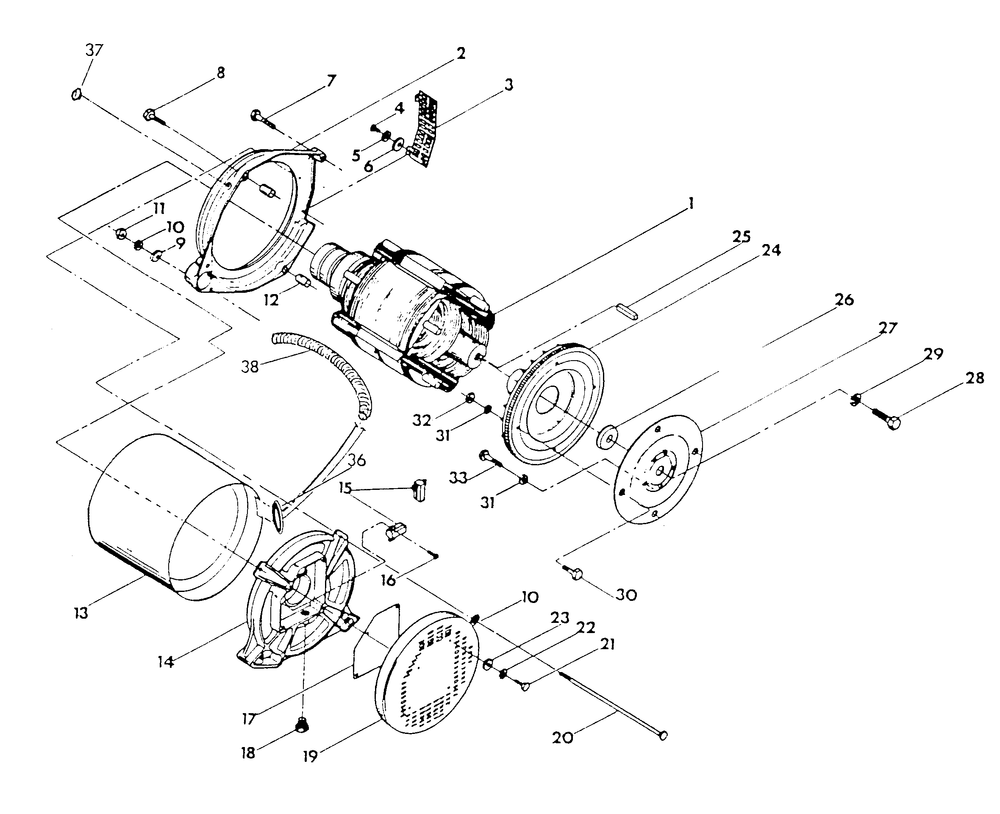 Generator (Part 1) Diagram and Parts List for 9105-5  Generac Generator