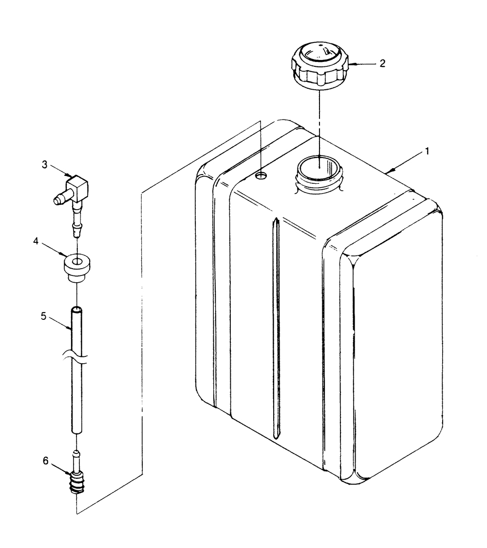Fuel Tank Diagram and Parts List for 1002-A  Generac Welder