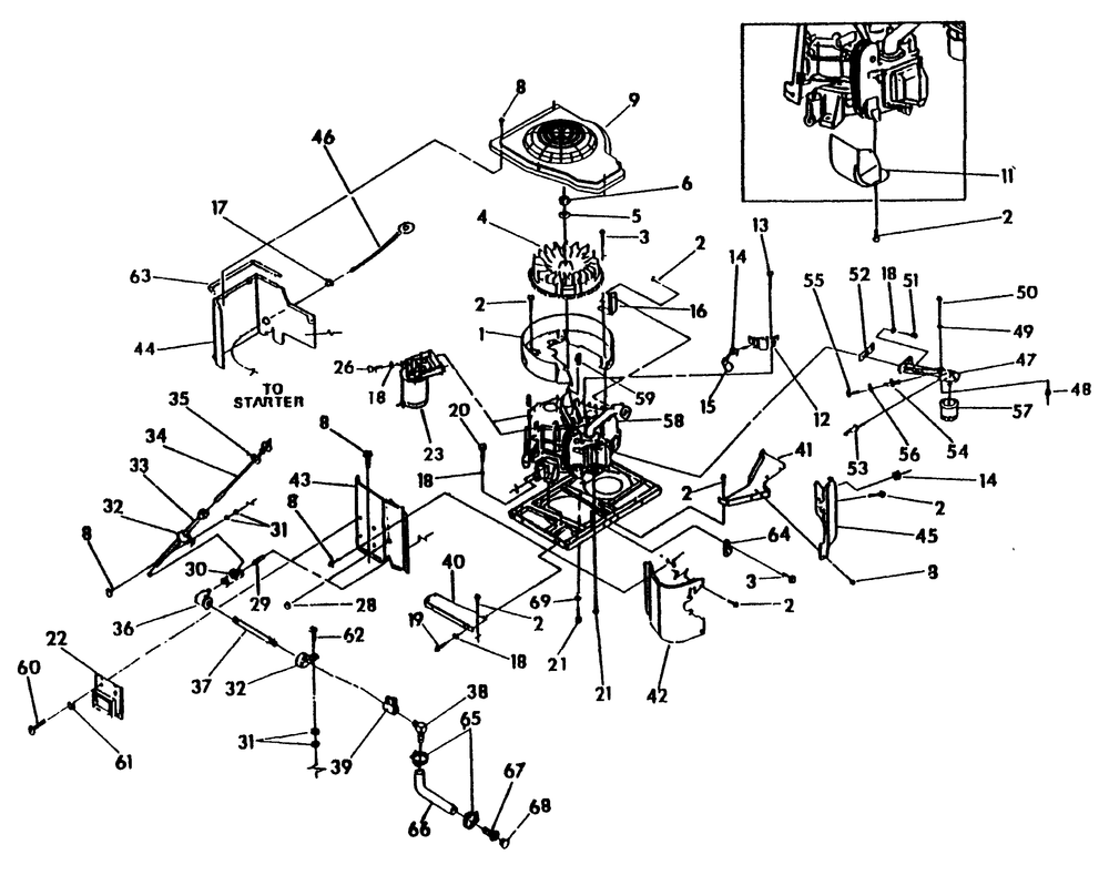Sheet Metal Diagram and Parts List for 0587-2  Generac Generator