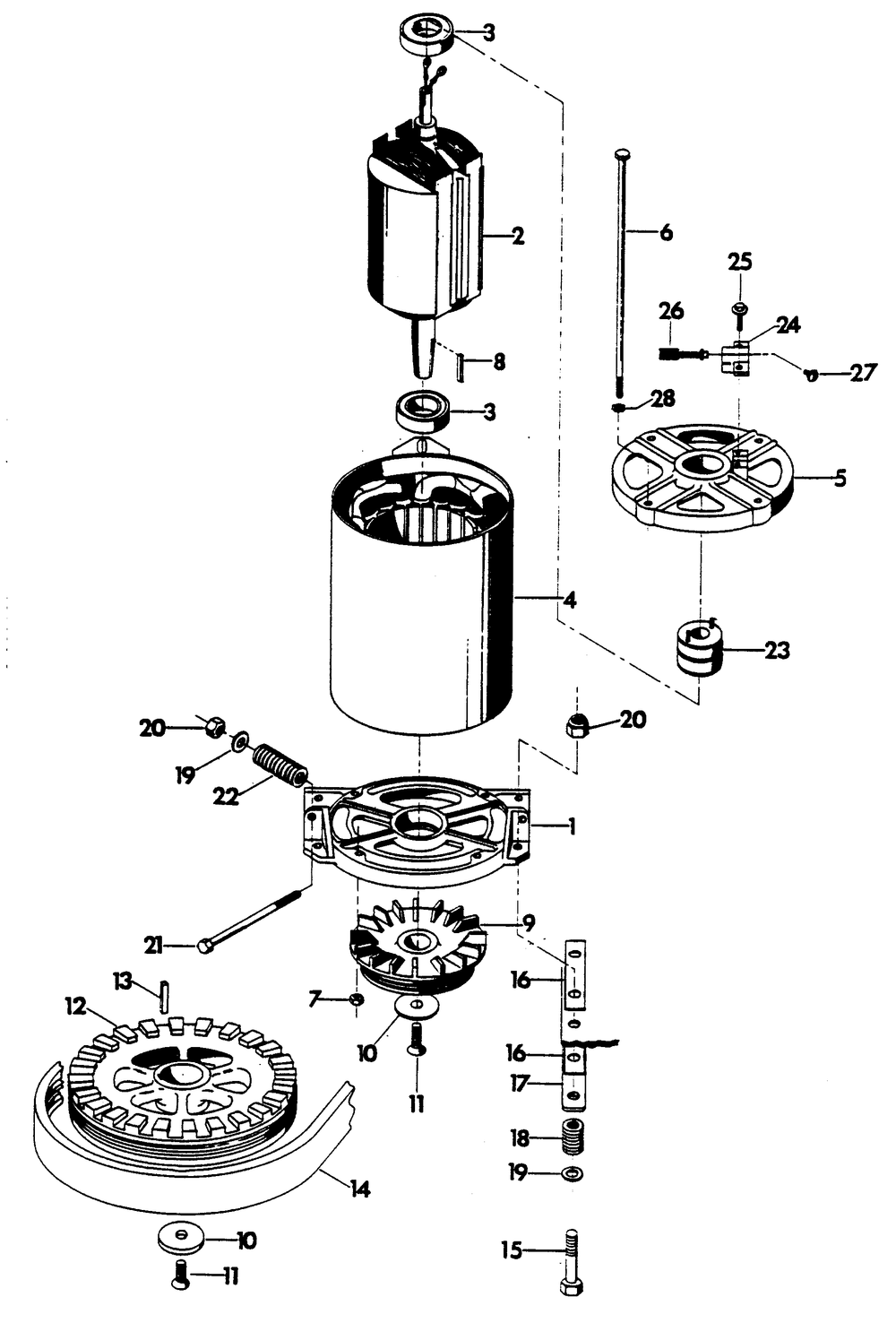 Alternator Diagram and Parts List for 6121-1  Generac Generator