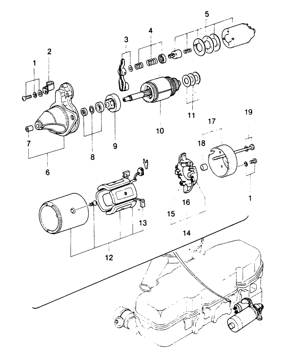 Starter Diagram and Parts List for 1009-A  Generac Welder