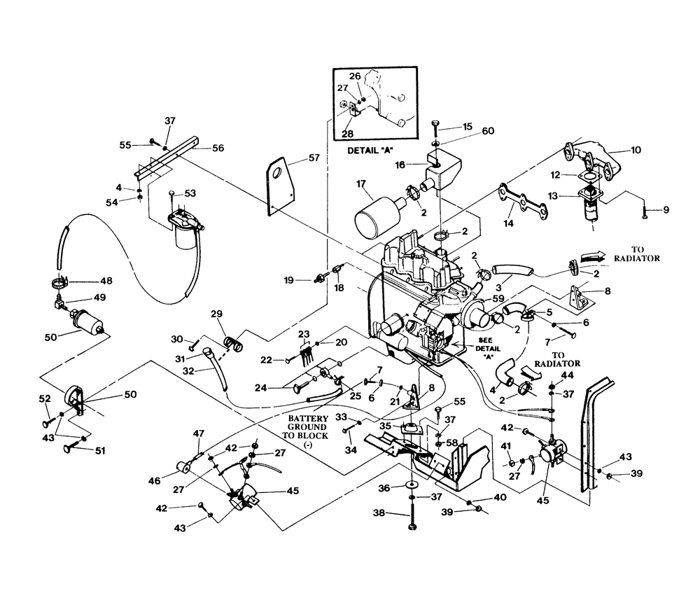 Engine Common Parts Diagram and Parts List for 9344-0  Generac Generator