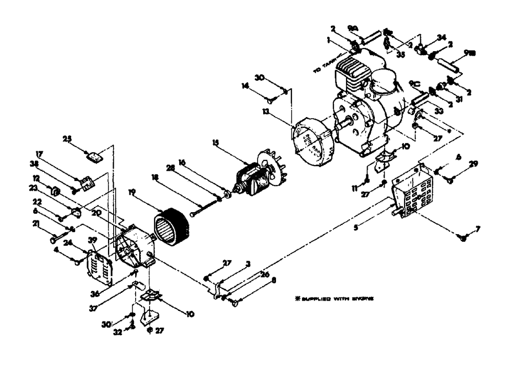 Generator No. 75447 Diagram and Parts List for A1400 (8967-2)(8967-2) Generac Generator