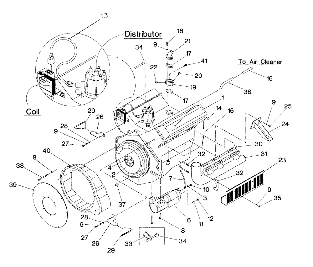 Engine Parts Diagram and Parts List for 4123-0  Generac Generator