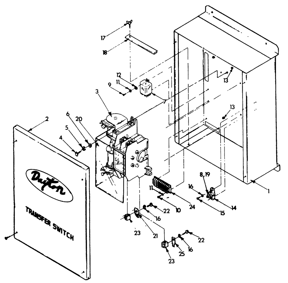 Transfer Switch Diagram and Parts List for 9008-2  Generac Generator