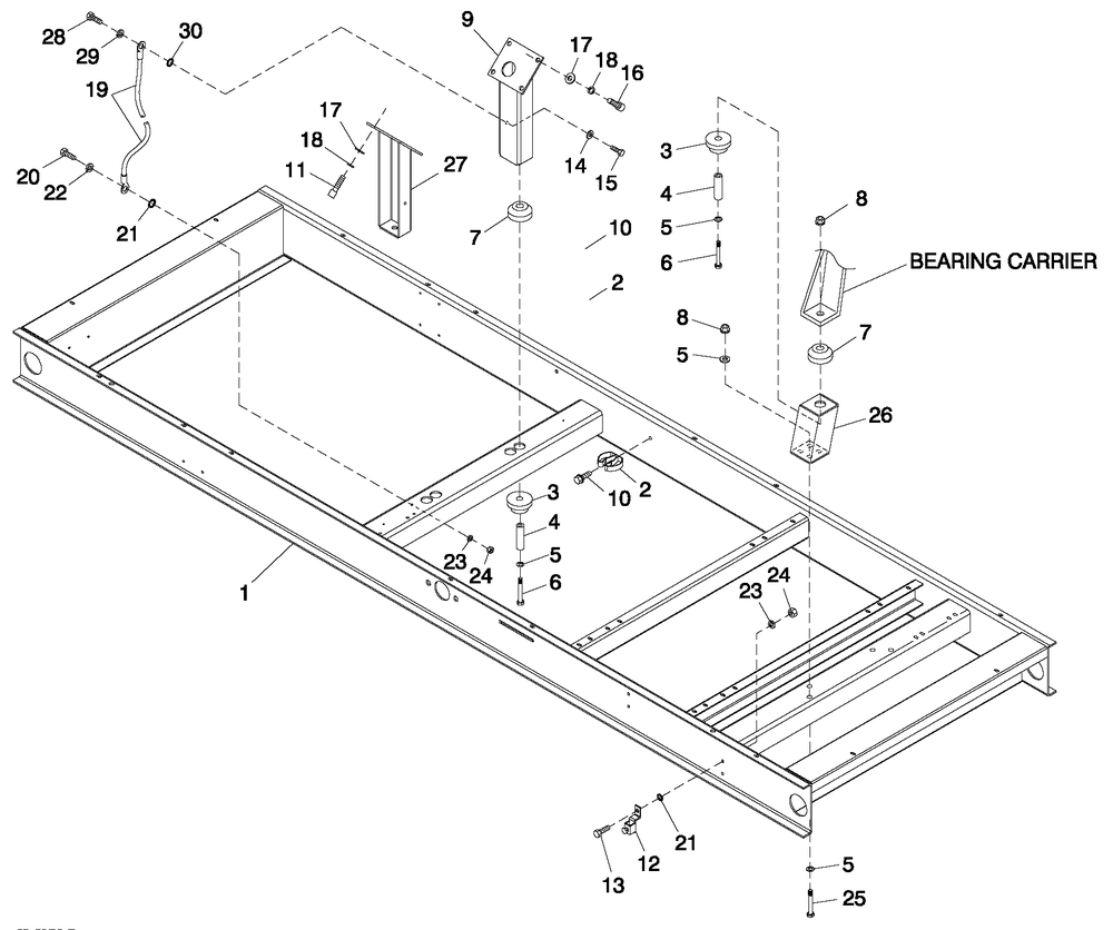Mounting Base Diagram and Parts List for BT10068AVSN (3407V24645)(2007) Generac Generator