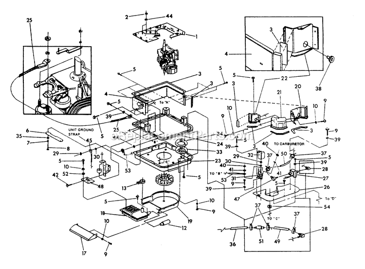 Sheet Metal Diagram and Parts List for AIR-COOLEDGEN  Generac Generator