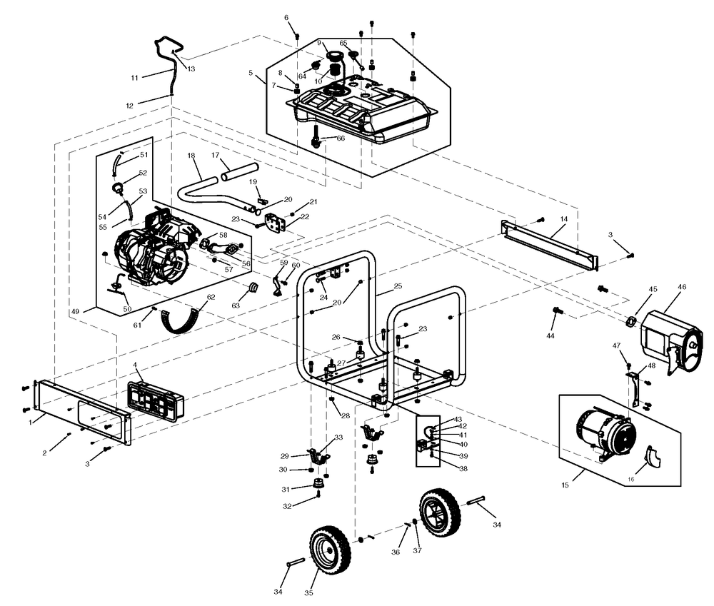 Parts Mnl Gp5500 49st W/Cord Diagram and Parts List for 0061103 (7087054A - 7247154A)(2012) Generac Generator
